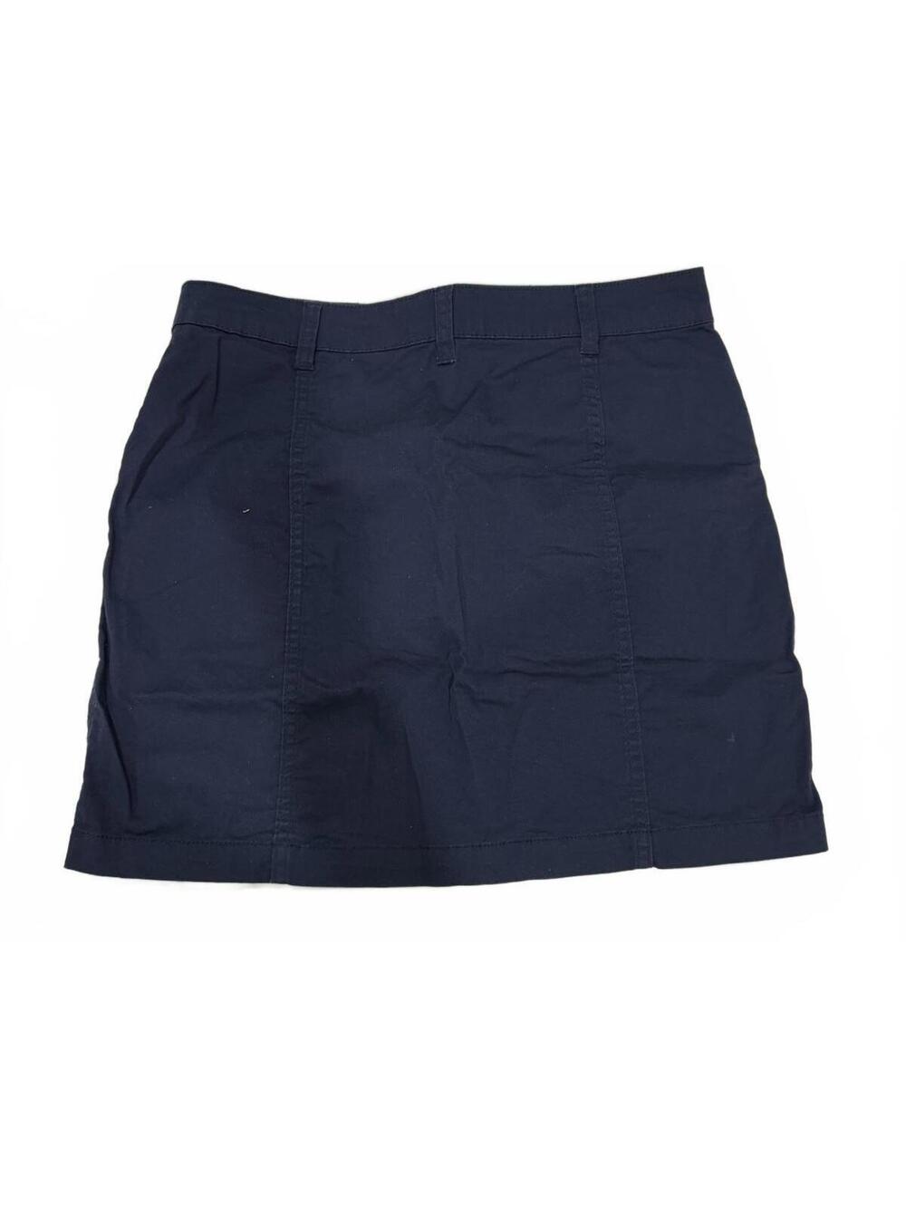 Copper Key Navy Cotton Blend Full Button Front Short Mini Skirt- Size Medium - Picture 3 of 9